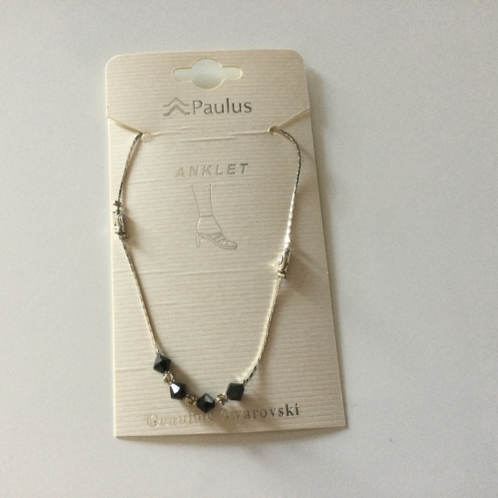 Silver Swarovski Crystal Vintage Anklet